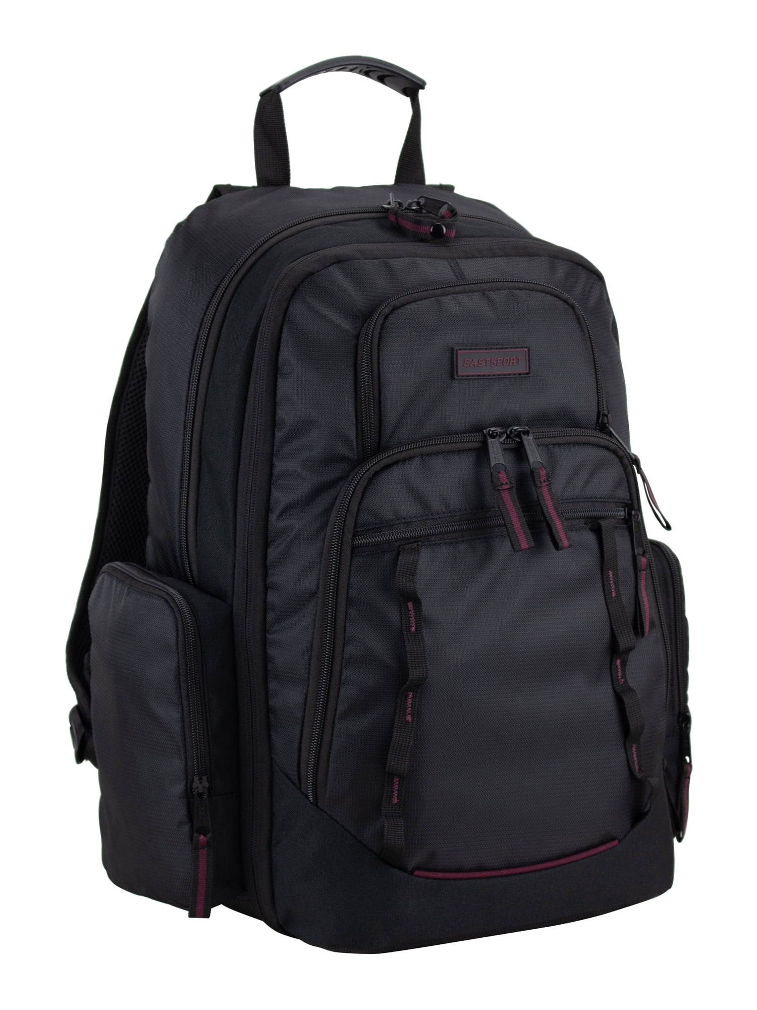 Eastsport Unisex Diamond Expandable Recycled Backpack, Black/Fig Pop