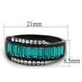 thumbnail image 2 of Black Stainless Steel Aqua Aquamarine Zircon cz Blue Baguette Cut Band Ring, 2 of 5