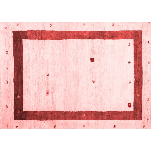Ahgly Company Indoor Rectangle Solid Red Modern Area Rugs, 6' x 9'