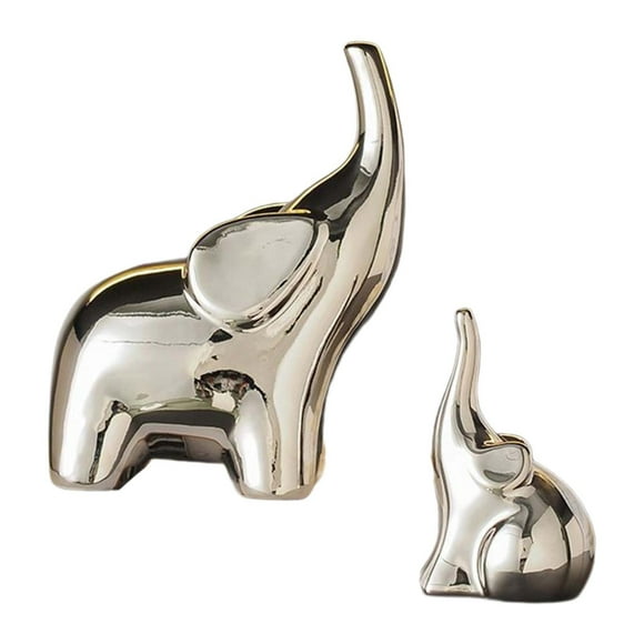 Lipstore 2 Pieces Elephant Sculptures Elephant Figurines Collectible Tabletop Decorations
