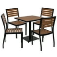 thumbnail image 2 of Merrick Lane 5 Piece Patio Table and Chairs Set Faux Teak Wood And Metal Indoor/Outdoor Table and Chairs with All-Weather Purpose, 2 of 13