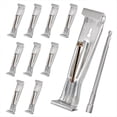 thumbnail image 1 of 10 Colgadores para Canaletas de 5 Pulgadas con Tornillos Resistentes A la Oxidación, Clips para Canaletas, Soporte Oculto para Canaletas, Incluye Broca Hexagonal de 1/4 de Pulgada., 1 of 5