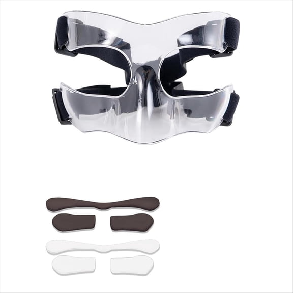 Sports Face Guard, Nose Guard for Broken Nose, Basketball Football Softball Training Protect Shield, Clear Open