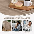 thumbnail image 6 of Superior Basketweave All-Season Cotton Blanket, California King, Khaki, 6 of 11