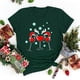 thumbnail image 2 of Gibobby Tops navideños para Mujer Camiseta de manga corta con cuello redondo y estampado de Navidad para mujer(Verde,XG), 2 of 5