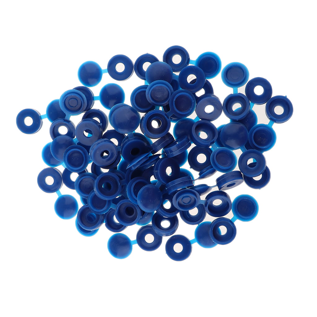 Blue as described Baoblaze 50Pcs Hinged Plastic Screw Cover Fold Caps Button For