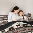 thumbnail image 5 of Homewish Wildlife Deer Bear Full Size Comforter Sets, Rustic Farmhouse Animal Bedding Comforter Set, Western Tribal Aztec Reversible Bedding Sets, Ultra Soft Bedroom Decor, 3 Pieces, 5 of 8
