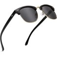 thumbnail image 1 of cornice Nera/ Lente Grigia Polarizzata Retro Round Semi-sans Monture Lunettes De Soleil Polarises Protection Uv Pour Hommes/femmes, 1 of 5