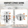 thumbnail image 6 of VEVOR Steamer Pot, 8.66in/22cm Steamer Pot for Cooking with 3QT Stock Pot and Vegetable Steamer, Large Capacity Stainless Steel Food Steamer Cookware with Lid for Gas Electric Induction Grill Stove, 6 of 9