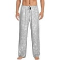 thumbnail image 2 of Kdxio Silver Glitter Print Men's Sleep Pajama Pant Lounge Pants with Pockets, 2 of 8