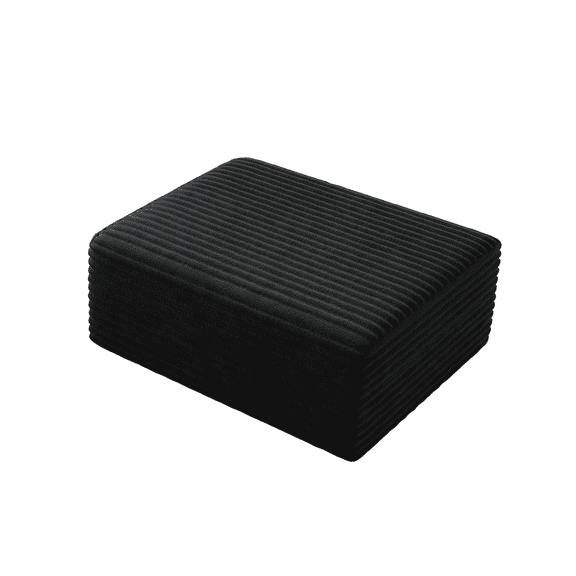 37" Ottoman Seat, Corduroy Upholstered Deep Seat, Comfy Cloud Couch, DIY Combination, Plush Corduroy(Ottoman,Black)