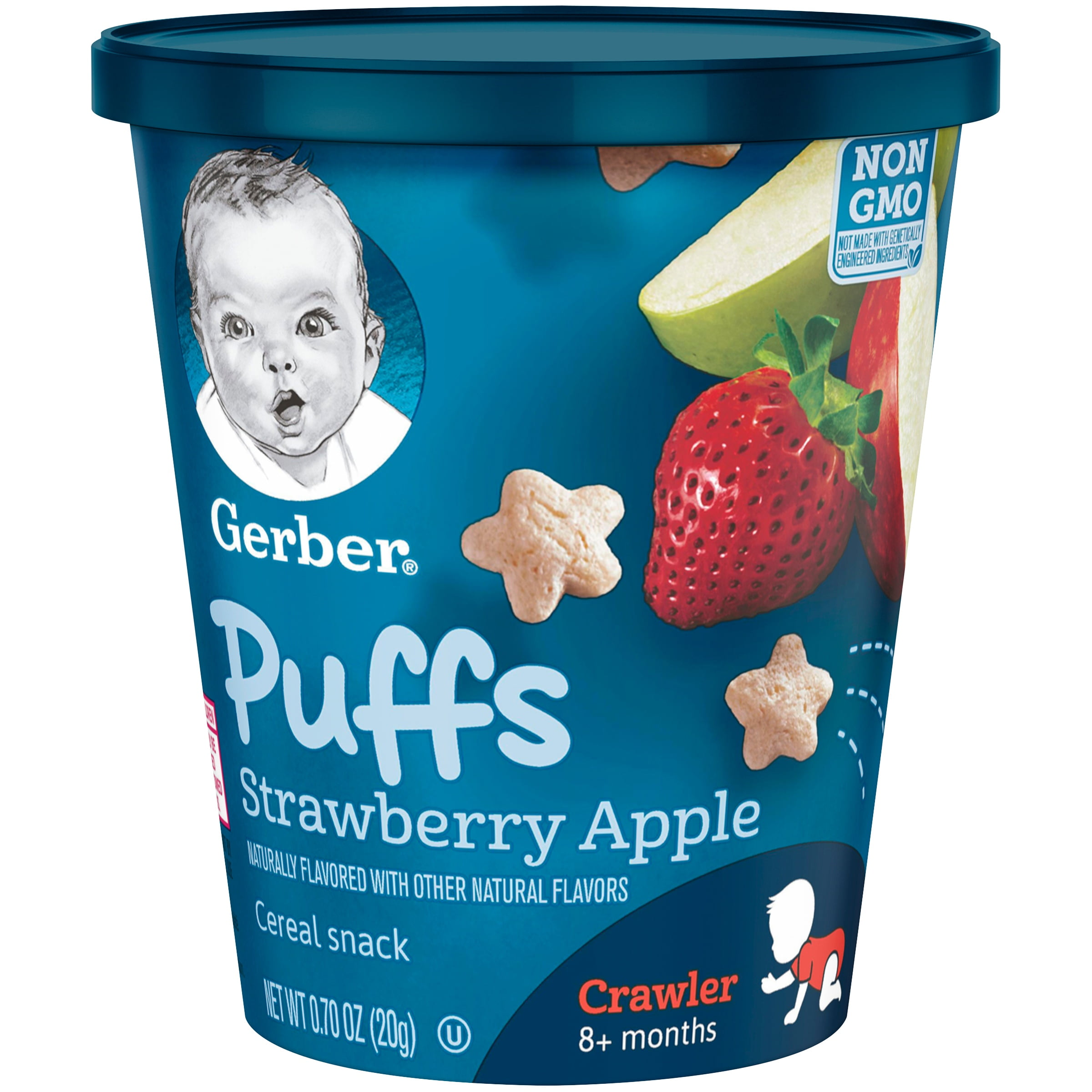 (8 Pack) Gerber Puffs Strawberry Snack Cup 0.70 oz. - Walmart.com