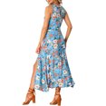 thumbnail image 3 of INSPIRE CHIC Women's Sleeveless Floral Split Hem Keyhole Flowy Summer Boho Maxi Dress, 3 of 5
