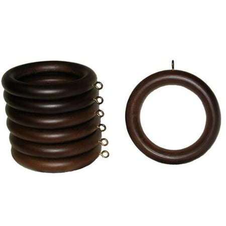 House Parts Inc 2 Inch English Walnut Wood Curtain Rings Set Of 7