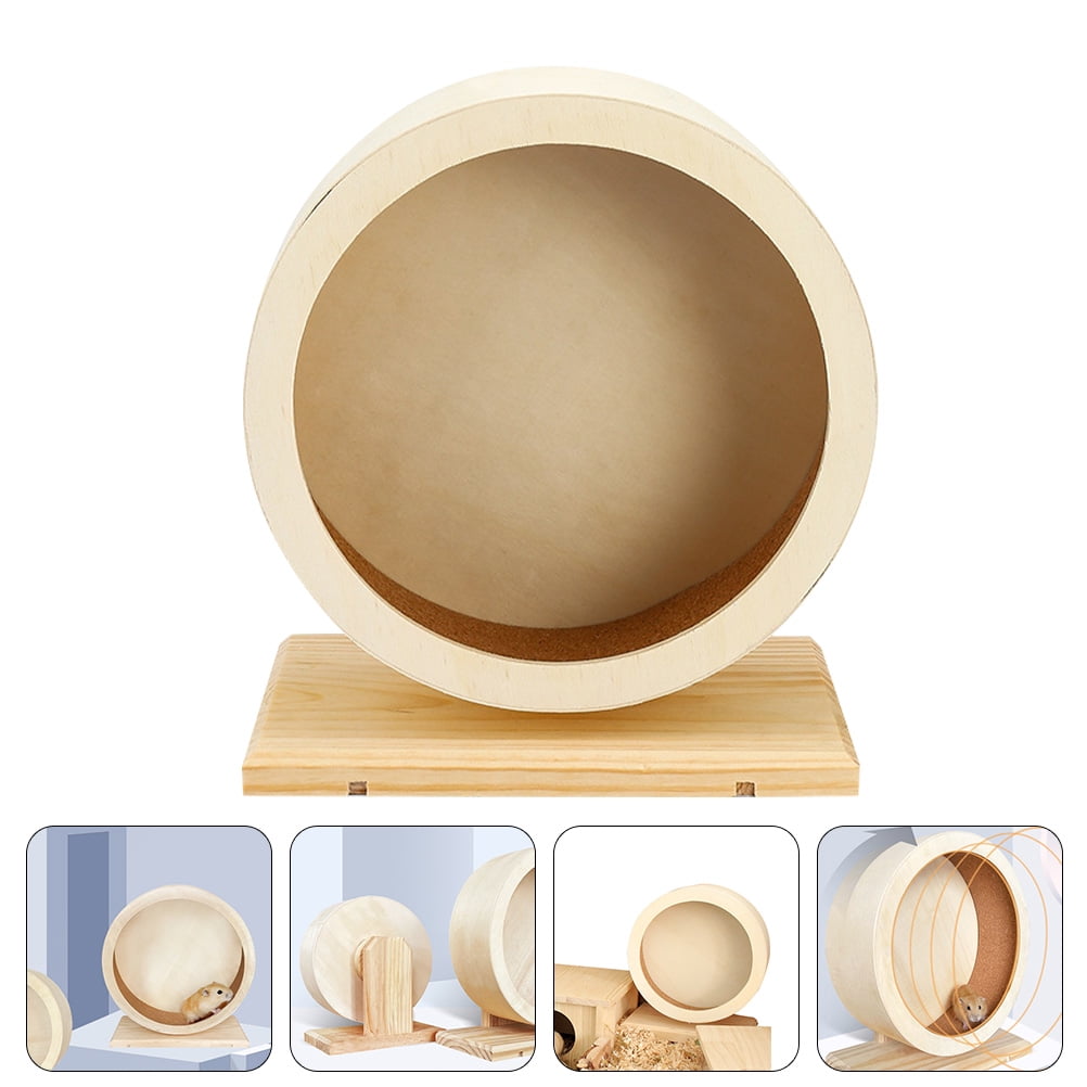 LOLIPPYY Wooden Hamster Wheel Silent Mute Design 1Pcs for Pet Exercise