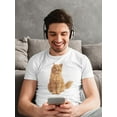 thumbnail image 2 of Cute Red Cat Looking Up T-Shirt Men -Image by Shutterstock, Male x-Large, 2 of 4