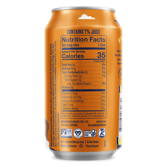 SunSip Root Beer Prebiotic Soda, 11.5 oz, 12 Pack Cans