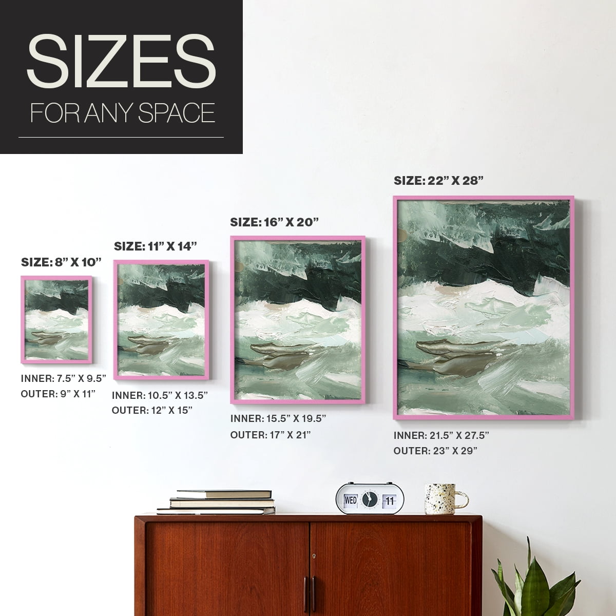 Crashing I Framed Print in Pink Solid Wood Framed Print No Nail Hanging