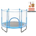 thumbnail image 5 of VEVOR 60" Kids Trampoline, 5FT Indoor Outdoor Trampoline, Mini Toddler Recreational Trampolinewith Safety Enclosure Net and Basketball Hoop, Birthday Gifts Christmas Toys for 3+ Years Children, Blue, 5 of 9