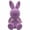 Purple, variant on Flocked Easter Bunny Figurine, 8" Moss-Covered Rabbit Statue with Ribbon, Spring Tabletop Decoration for Home Office Party, Easter Basket Stuffer, Pink/Purple/Green