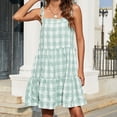 thumbnail image 2 of Vestido de mujer Verano Nueva falda Correa a cuadros Vestido informal suelto con forro Fridja  hj5541, 2 of 8