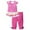 Hot Pink, variant on Little Girls cute Outfits Ruffle Sleeve Tops and Capris Legging Clothing Striped outfits 4Y