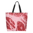 thumbnail image 1 of Fotbe Striped Meat Bolsa Tote Estética de Lona con Estampado para Mujer - Bolsa Reutilizable de Hombro Casual para Vacaciones, Compras, Trabajo y Gimnasio, 1 of 8