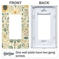 thumbnail image 3 of Yayeee Rocker Switch Wall Plate 2-Gang 4.7"x4.6" Home Decorative Outlet Cover, Floral Birds Pattern, 3 of 6