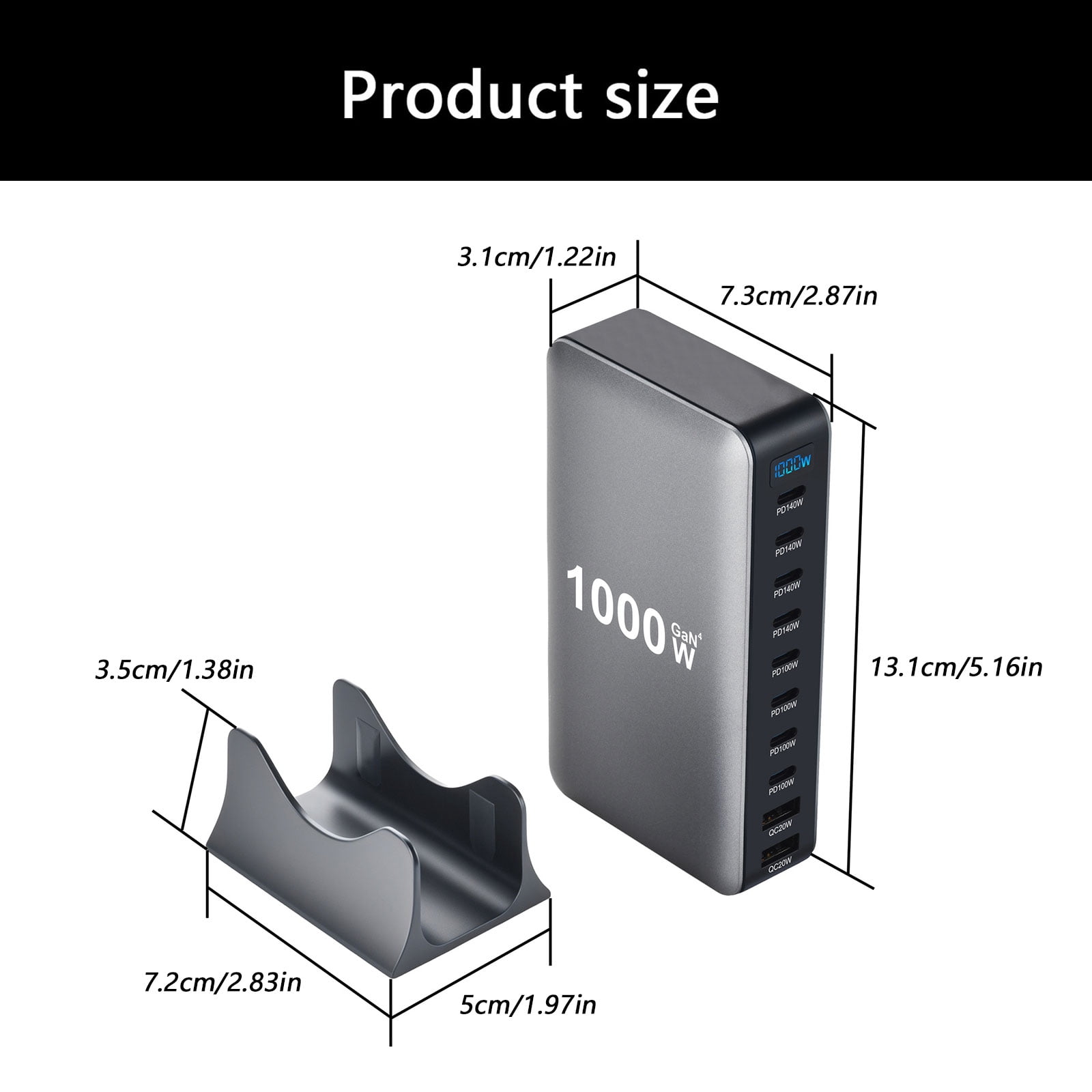 Highly speed 1000W Charging 10Port Compactly Charging Hubs Wide Device Compatibility Durability ABS Build Long Last