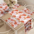 thumbnail image 2 of Ambesonne Orange Table Runner & Placemats, Blooming Lotus Leaves, Placemat 4 pcs + Runner 16"x90", Orange Ruby Salmon, 2 of 2