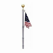 Annin Flagmakers Telescoping Aluminum Flag Pole Set 230350 - Outdoor Flag - 21'