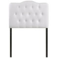 thumbnail image 2 of Modern Vinyl Twin Tufted Panel Headboard with Wood Frame in White, 2 of 5