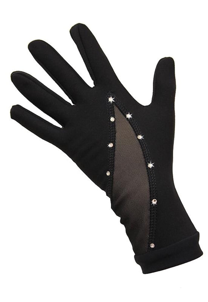 IceDress Thermal Figure Skating Gloves with Rhinestones Svarowski