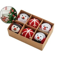 6 Pcs Christmas Ball Ornament Felt Ball Ornament Decorative Gifts Party Supplies Hanging Decoration for Holiday Housewarming