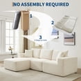 thumbnail image 4 of Gaderth 109 Inch Modular Sectional Sofa, Frameless L Shaped Deep Seat Corduroy Couch, No Assembly Compressed Package Convertible Floor Sofa for Living Room, Bedroom, Apartment, 4 of 9