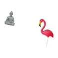 thumbnail image 5 of 2 Pieces Monkey Buddha Statue Flamingo Garden Stake Sculpture Sandstone Material for Patio Backyard Holiday, 5 of 8