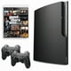 thumbnail image 1 of Sony Playstation 3 PS3 Console Slim 120GB Black with GTA V and 2 Retrofam Controllers (Refurbished), 1 of 5