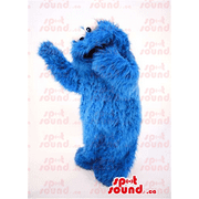 Blue Woolly Cookie Monster Character Plush SPOTSOUND Mascot - Imaginary animal mascots