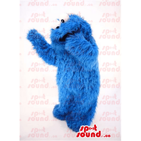 Blue Woolly Cookie Monster Character Plush SPOTSOUND Mascot - Imaginary animal mascots