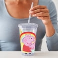 thumbnail image 3 of CafePress - Peppa Pig: Sisters - 16 Ounce Classic Clear Insulated Double Wall Tumbler Cup with Lid Straw , Reusable, 3 of 5
