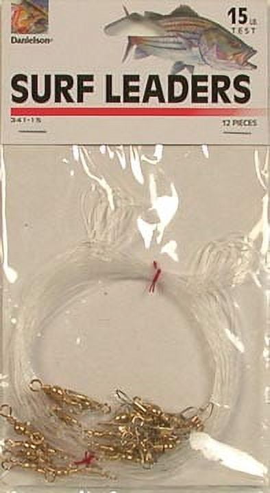 Danielson Mono Nylon Surf Fishing Leader, 15#, 36", 12-pack
