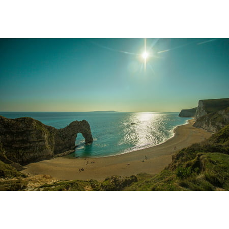 Peel-n-Stick Poster of Limestone Arch Beach Reef Cave Rock Durdle Door Poster 24x16 Adhesive Sticker Poster (Best Adhesive For Limestone)