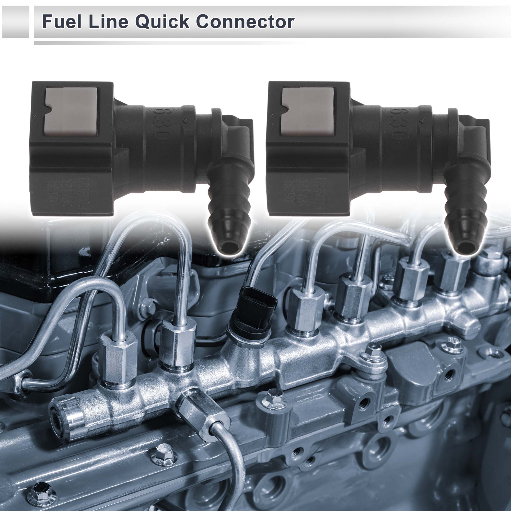 Unique Bargains Fuel Line Quick Connector for 5mm ID Hose to 1/4" SAE Male Connector 2 Pcs
