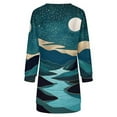 thumbnail image 6 of Starry Night River Landscape Women Elegant Long Sleeve Warm Dress Autumn Winter Sweater Dress Casual Pullover Mini Dresses, 6 of 7