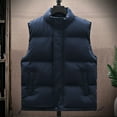 thumbnail image 2 of BiZtdJrK Mens Big and Tall Puffer Vest Lightweight Sleeveless Zip Up Windproof Vests Casual Solid Color Stand Collar Workwear Jackets Sales Of The Day Clearance Blue XXXL, 2 of 7