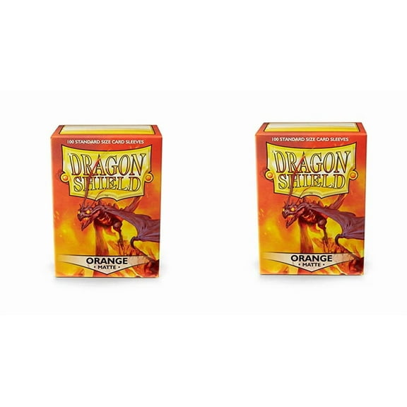 2 Packs Dragon Shield Matte Orange Standard Size 100 ct Card Sleeves Value Bundle!