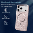 thumbnail image 4 of Entronix Magnetic Case Compatible with iPhone 17 Pro Max - Rhinestone-Covered Back, Rose, 4 of 5