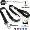 thumbnail image 2 of Reflective Dog Leash and Collar Set, Nylon Dogs Leashes Adjustable Dog Collar Heavy Duty Padded Handle Dog Leash for Small Medium Large Dogs Walking Training M Size(Black), 2 of 7