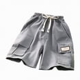 thumbnail image 3 of NOLDARES Toddler Boys Athletic Basketball Shorts Baby Boy Soccer Shorts Summer Clothes for Holiday(Grey,5-6 Years), 3 of 5