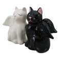 thumbnail image 3 of Ceramic Black White Angel Kitty Cats Devil Or Angel Salt And Pepper Shakers Set, 3 of 10